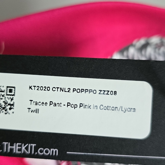 The Kit New Tracee Pants Organic Cotton High Rise Wide Leg Pop Pink Women SZ 8 - Picture 11 of 12